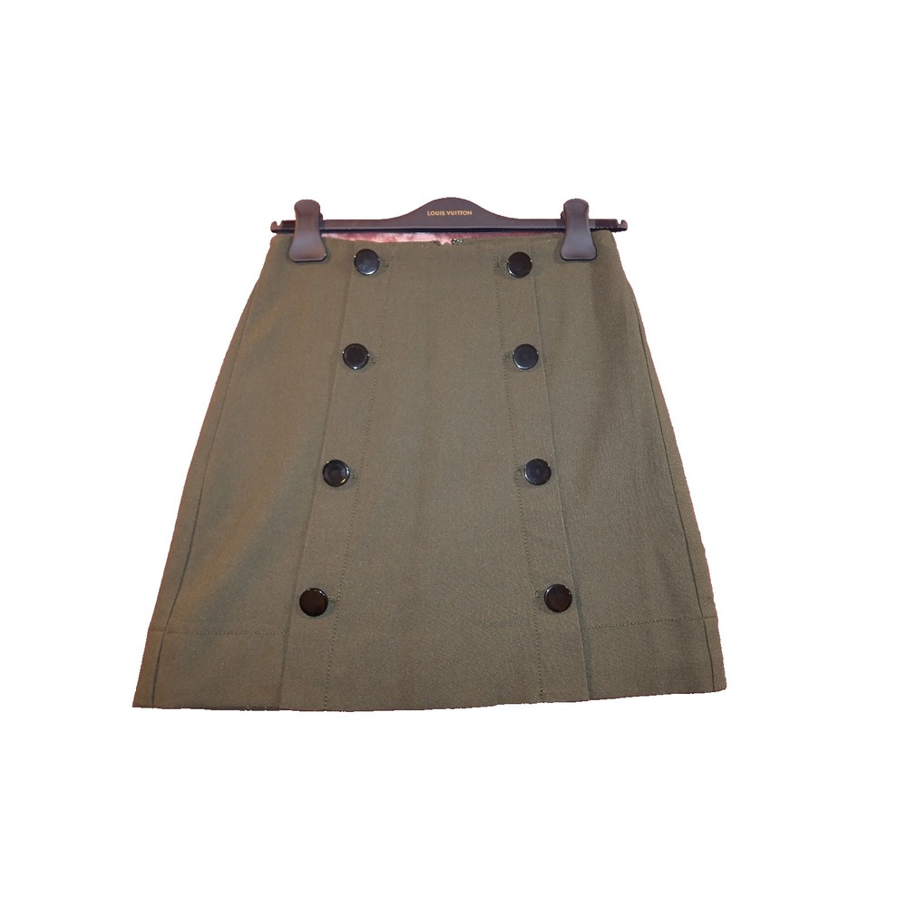 LOFT Womens Size 2 Olive Green Double Breasted A Line Mini Skirt Military